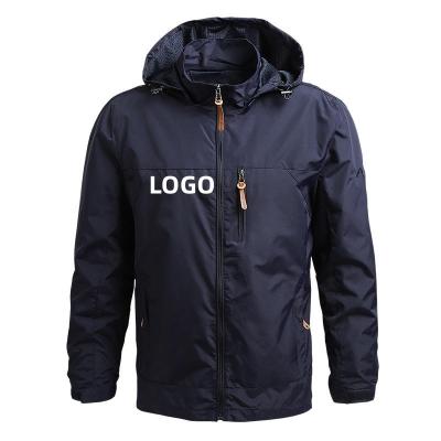 China Windproof Outer Wear Apparel Lightweight Polyester Zipper Men Jacket With Hood for sale