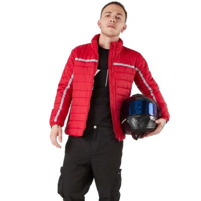 Cina Giubbotto caldo a traliccio Puffer Motorcycle Windbreaker Padding Racer Jacket in vendita