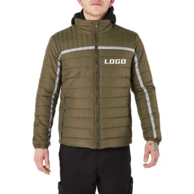 China Puffer Padded Down Jacket Emboss Printing Outdoor Winter Men Coats for sale