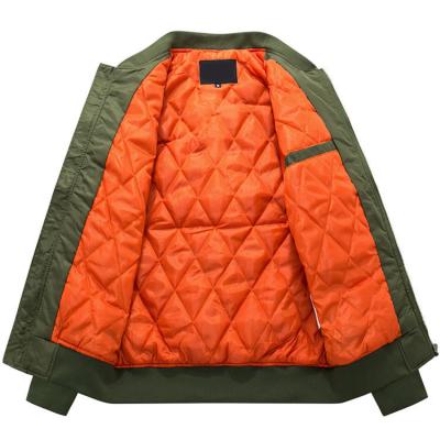 China Winter Custom Mens Bomber Jacket Zipper Windproof Quilted Jacket for sale