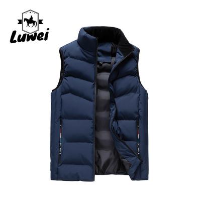 China Customized Design Solid Warm Outwear Zip Sleeveless Utility Slim Cotton Quilted Waistcoat Men Plus Size Vest for sale