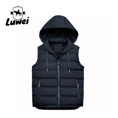 China Wholesale High Quality Customization Sleeveless Utility Cotton Hooded Man Oversized Knit Down Vest For Men Sale for sale