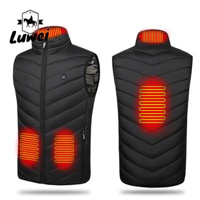 China Winter Warm Thermal Rechargeable Usb Heated Full Zip Utility Warmer Padded Quilted Men Vest with Battery Pack for sale
