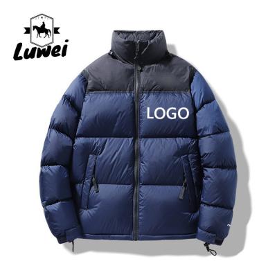 China Contrast Color Cotton Padded Jackets Zip Up Men Crop Down Base Coat for sale