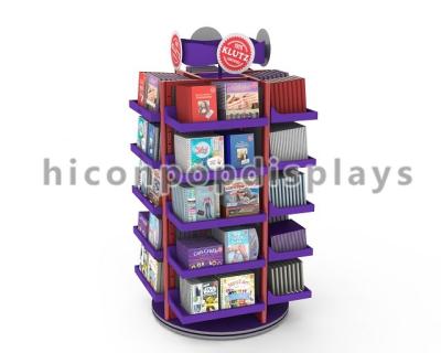 China Counter Top Magazine Spinner Rack / Greeting Card Spinner Displays Wood for sale