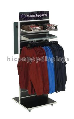China Retail Clothing Store Fixtures Rotating Floor Display Stand Double Sided for sale