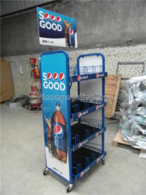 China Supermarket Gondola Shelving Powder Coating Cola Merchandising Display Stand for sale