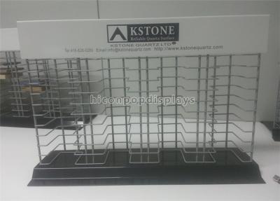 China Metal Wire House Decoration Stone Display Rack Countertop For Material Merchandising for sale