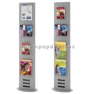China Book Retail Store Flooring Display Stands Metal Newspaper Map Book Display Rack for sale