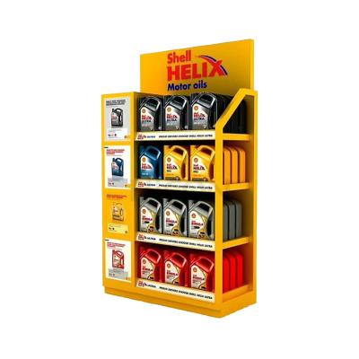 China Custom Metal Store Shelving Can Oil Motor Oil Display Rack For Sale for sale