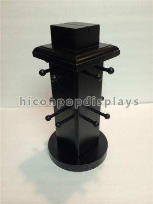 China Black Painted Countertop MDF Display Stand Rotating For Hanging Jewelry for sale