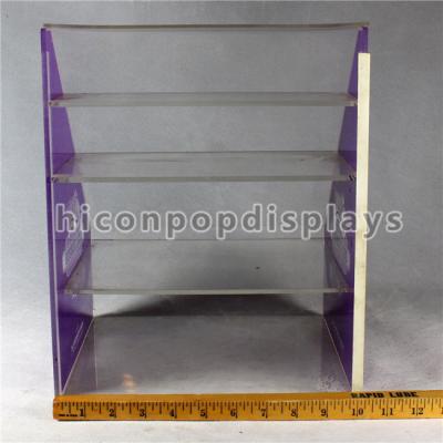 China Custom Signage Acrylic Display Case 4 Tier Acrylic Display Shelf  10.5 * 9.5 * 13 for sale