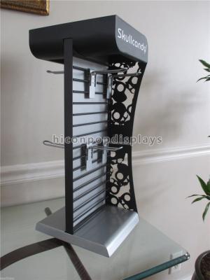 China Metal Slatwall Display Stands Countertop Headphone Display Stand With Metal Hooks for sale