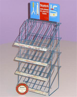 China Metal Audio Accessories Display Stand 4-Tier Tape Display Stand Desktop For Promotion for sale