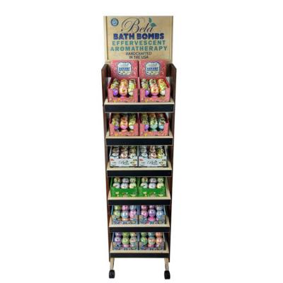 Chine Movable 6-tier Wax Melt Display Stand Floorstanding Wooden Wax Display Rack à vendre