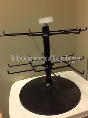 China Black 2 - Tier Spinner Rack Display Stand 16 Hooks Swivel Display Rack For Products for sale
