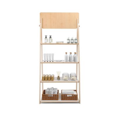 China Eco Friendly 4-Tier Cosmetic Display Stand Retail Store Display Shelf en venta