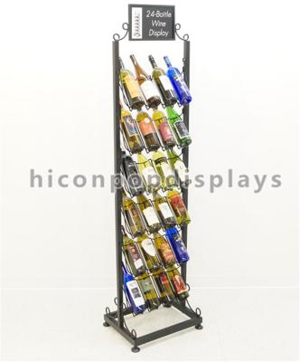 China 24 Bottle Wine Display Tower / Retail Shop Metal Wire Whiskey Rack 6 - Layer for sale