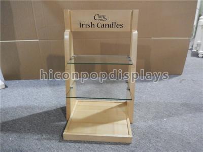 China Soporte de exhibición de cristal de madera de la vela de los accesorios de la tienda al por menor de la encimera para la feria profesional en venta