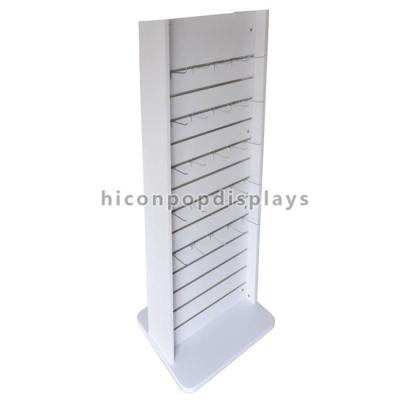 China White 2 Way Slatwall Display Stands Retail Store Movable Wood Gondola Shelving for sale
