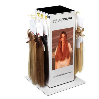 China POP Merchandise Displays Rotating Hair Extension Display Rack Tabletop Te koop