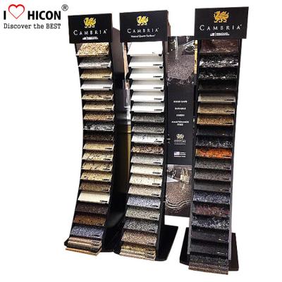 China Black Wood Metal Cambira Stone Showroom Display Stand Freestanding For Tiles for sale