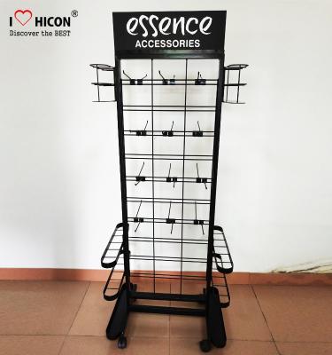 China Umbrella Flooring Display Stands 1600mm × 400mm Made In Black Metal With Casters for sale