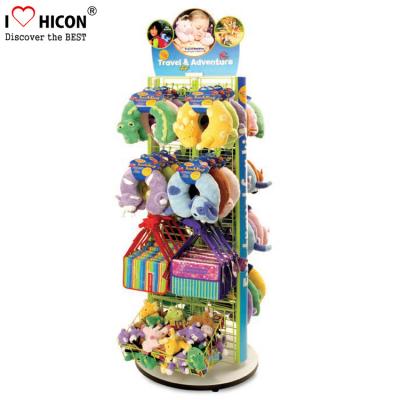 China 2 - Way Flooring Display Stands Grid Back Wood Base Kids Toy Display Shelving for sale