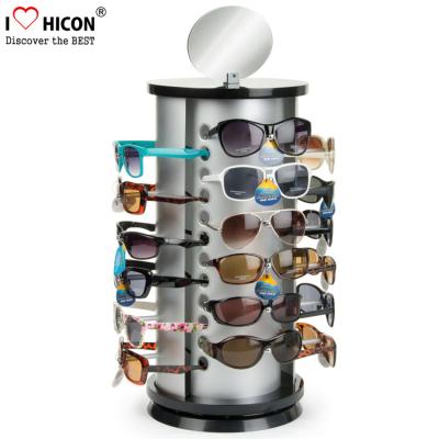 China Counter Top Sunglasses Display Rack Rotating 24 Pairs Rayban Sunglass Display Stand for sale