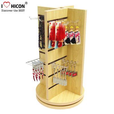 China Countertop Slatwall Display Fixtures Commercial Gifts Retail Rotating Display Stand for sale