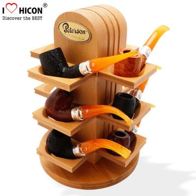 China Retail Shop Wooden Display Shelf Countertop Smoking Pipe Rack For Tobacco Store for sale