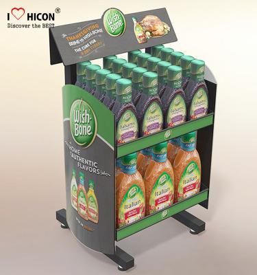 China Drive Sales Food Store Supply Metal Display Rack Tiered Crisp Sauce Display Stands for sale