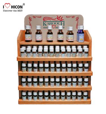 China Optimise Sales Wooden Display Stands Body Oil Essential Oil Display Rack for sale