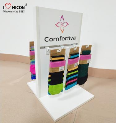 China Soporte de exhibición de madera de la unidad de los estantes de exhibición del contador de la exhibición de Slatwall del calcetín para los calcetines en venta