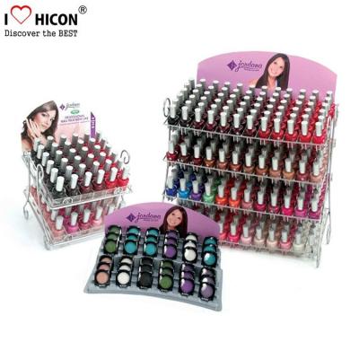 China Customized Counter Display Racks Wire Nail Polish Promotion Makeup Cosmetic Display Stand for sale