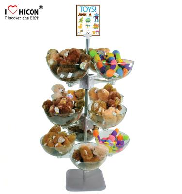 China Toy Store Display Gift Display Ideas Lol Doll Display Stand With Plastic Bowls for sale