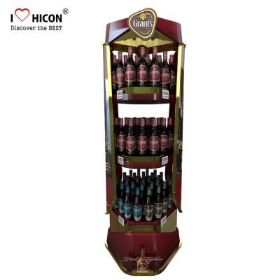 China Customized Wine Display Stand Beverage Beer Display Rack Pop Merchandise Displays for sale