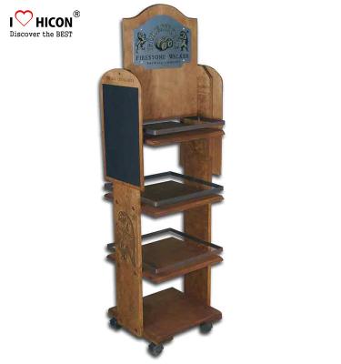 China Wood POP Merchandise Displays In Store Gondola Movable Floor Displays for sale