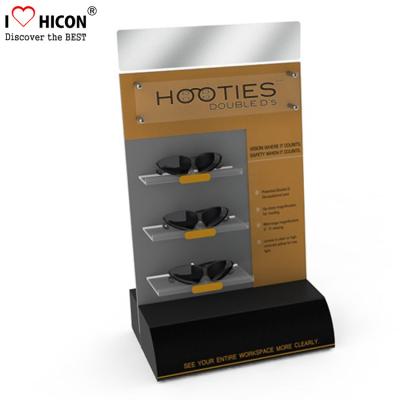China Small Wooden Countertop Sunglass Display Stand Black Waterproof for sale