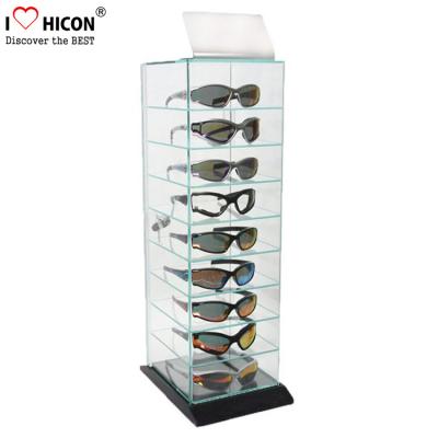 China Lockable Revolving Sunglasses Display Case 8 Tier Customized for sale