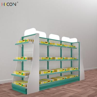 China Customized 4-Side White Pegboard Retail Medical Shop Racks for sale