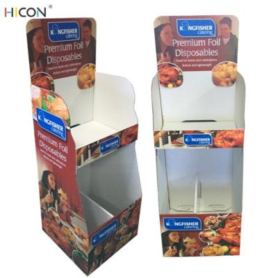 China Convenient Customized 2-Tier Freestanding Cardboard Pop Up Display Rack for sale