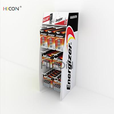 China Counter-Top Custom White Metal Energizer Battery Display Stand for sale