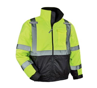 중국 폴리에스터 하이 비스 단열 재킷 야외 보안 OEM 하이 비스 안전 재킷 판매용