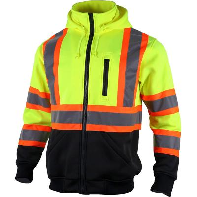 China Long Sleeve Reflective Safety Hoodies Hi Vis Reflective Hoodie Mens for sale