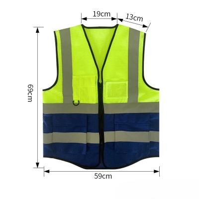 China Custom Logo Construction Security Safety Vest Reflective Clothing Reflector Safety Hi vis Vest with Pocket for sale