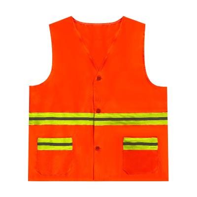 China Custom Reflective Safety Vests Orange Safety Vest With Pockets for sale