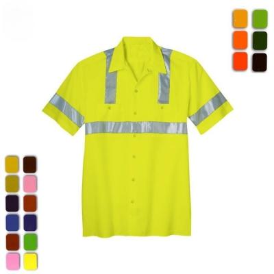 China Camisetas de seguridad reflectoras de construcción Camiseta de polo reflector personalizada en venta