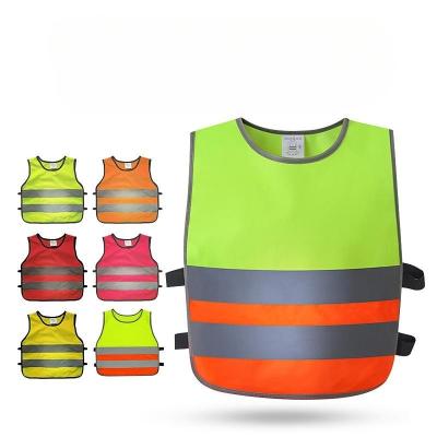 China Adjustable PVC Kids Reflective Vest Green Safety Vest For Hiking for sale