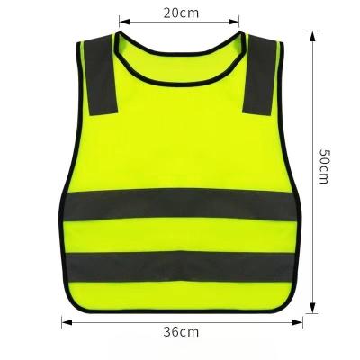 China Fluorescent Yellow Kids Reflective Vest Polyester For Safety And Visibility for sale